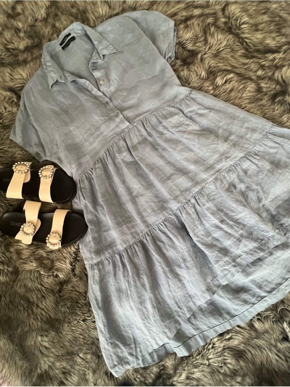 TAHARI 100% Linen Tiered 3/4 Agate
Dress Size L - Picture 10 of 11
